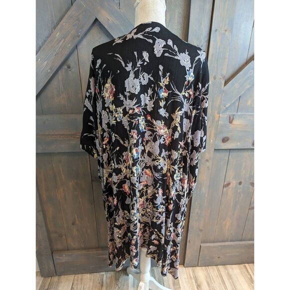 Angie Cardigan Cover-up Women's Small Short Sleeve Floral Oversized Long… - Picture 3 of 8